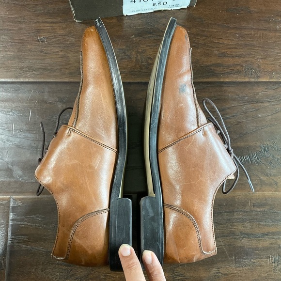 Florsheim men’s leather brown derby shoes size 8.5 - Picture 3 of 6